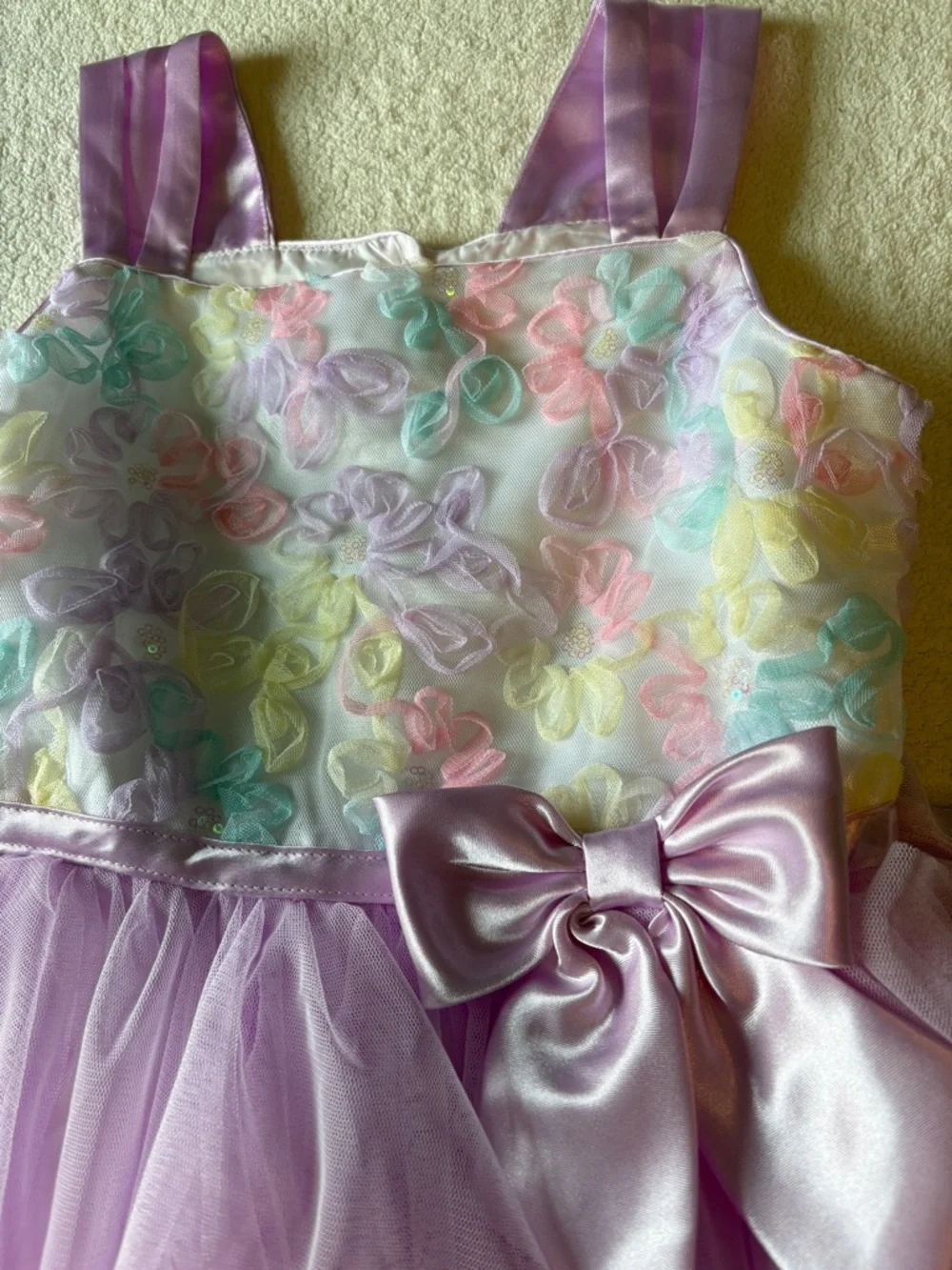Jona Michelle Lavender Floral Tulle Party Dress, size 8